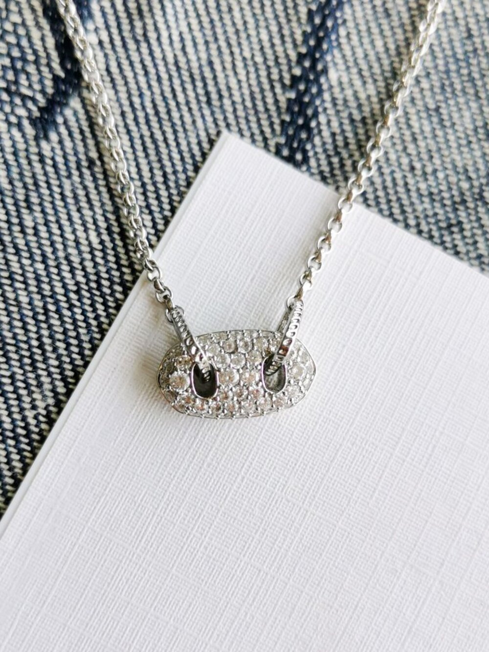 Kendra Scott White CZ Silver Pave Necklace - Bailey